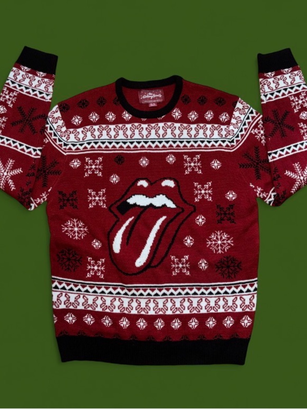 The Rolling Stones Red Holiday Knit Sweater - Men's